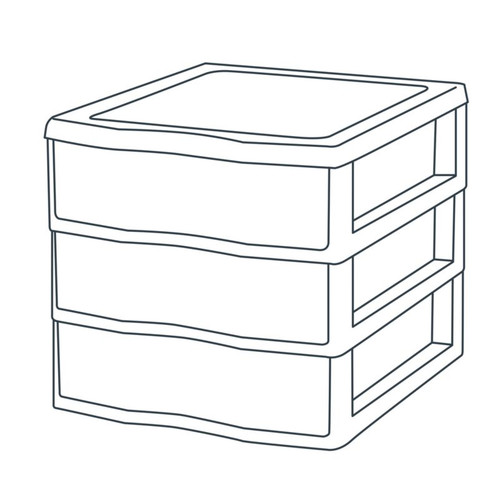 3 Drawer Stackable Unit Form Kontor 17cm