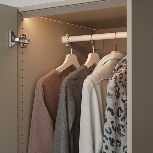 ÖVERSIDAN LED wardrobe lighting strp w sensor, dimmable grey-beige, 46 cm