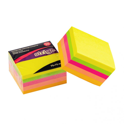 Strigo Sticky Notes 75x75mm 400pcs Neon