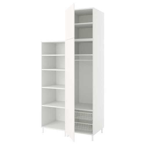 PLATSA Wardrobe with 2 doors, white/Fonnes white, 120x57x251 cm