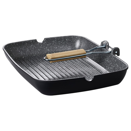 HUSKNUT Grill pan, non-stick coating, black, 36x26 cm