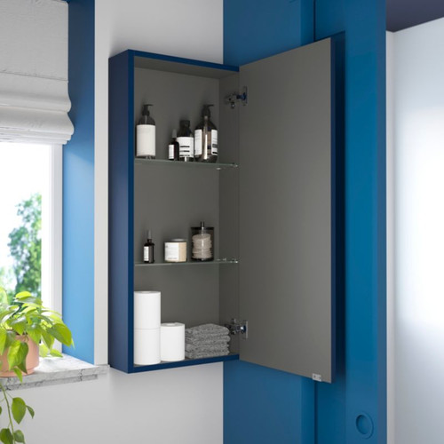 GoodHome Bathroom Wall Cabinet Imandra 40 x 90 x 15 cm, matt dark blue