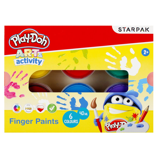 Finger Paints 6 Colours Art & Activity Play-Doh 2+