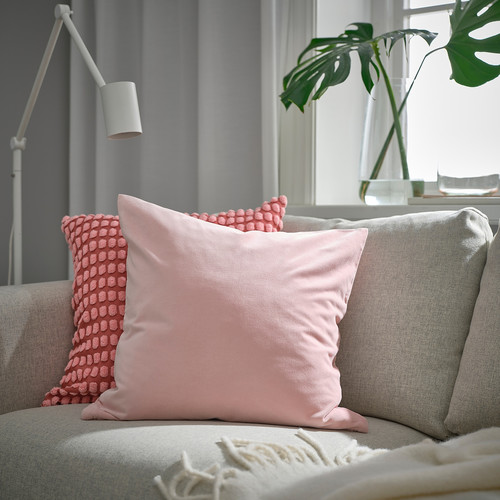 SANELA Cushion cover, pale pink, 50x50 cm