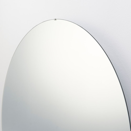 SKEJSEL Mirror with integrated lighting, round dimmable