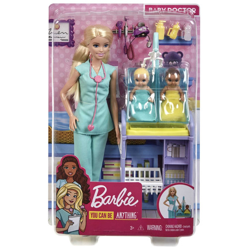 Barbie Career Baby Doctor Playset, 2 Infant Dolls GKH23 3+