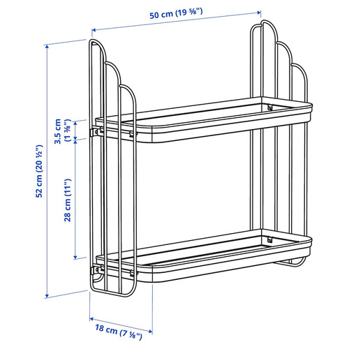 APOTEKARE Wall shelf, black, 50x52 cm