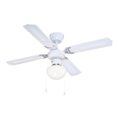 GoodHome Ceiling Fan Light Lari 107 cm E27, white