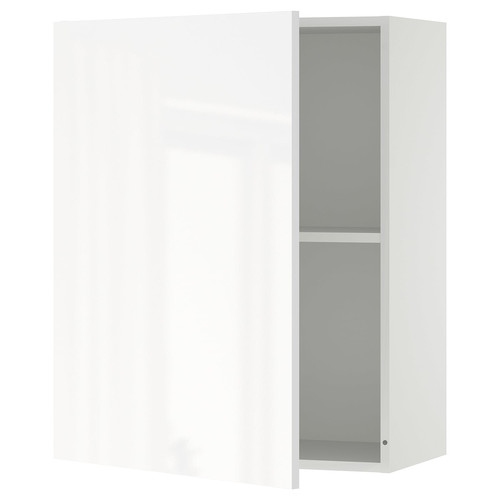 KNOXHULT Wall cabinet with door, high-gloss white, 60x75 cm