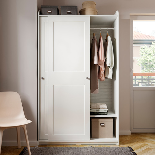 HAUGA Wardrobe combination, white, 258x55x199 cm