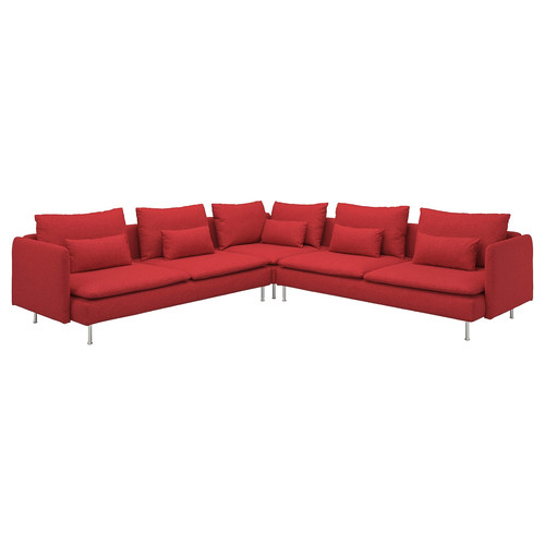 SÖDERHAMN Corner sofa, 6-seat, Tonerud red