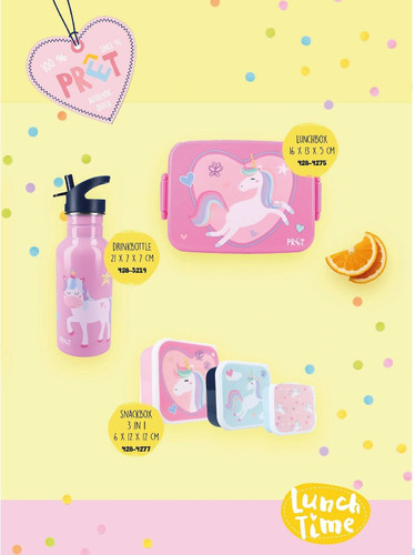 Pret Snack Box Set Lunch Box 3in1 Pink Unicorn