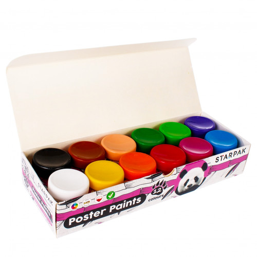 Starpak Poster Paints 12 Colours x 20ml Panda