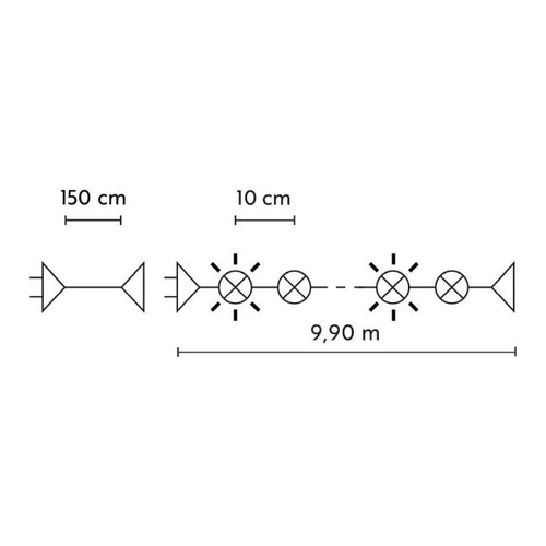 Christmas Lights 100 LED Bulinex Flash 9.9 m, cool white