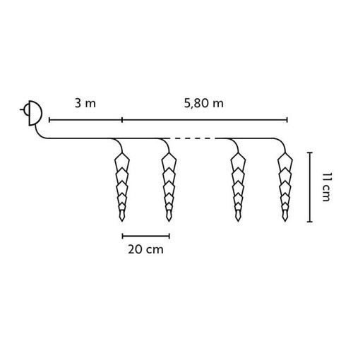 Christmas Indoor LED Lights Icicles 30 LED 5.8m, white
