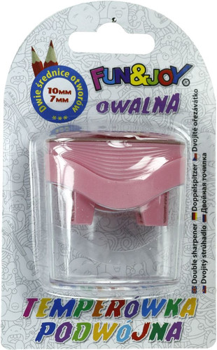 Fun&Joy Double Oval Sharpener, 1pc, assorted colours