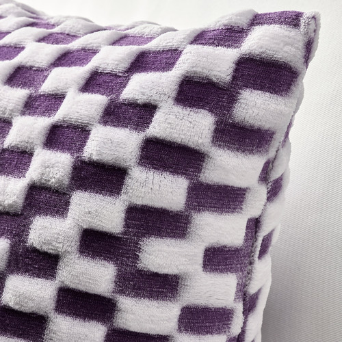 BLÅSKATA Cushion cover, purple/patterned, 50x50 cm