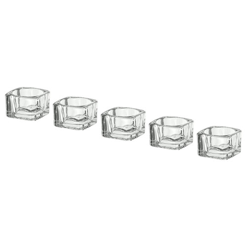 GLASIG Tealight holder, clear glass, 5x5 cm, 5 pack