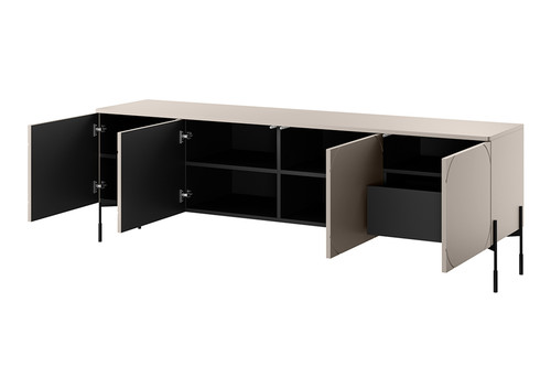 Four-Door TV Cabinet with Drawer Unit Sonatia 200, cashmere