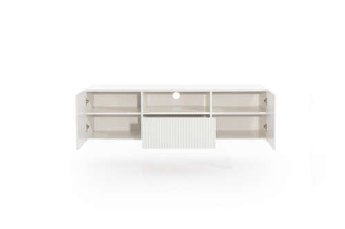 Wall-Mounted TV Cabinet Nicole 150 cm, white/matt white