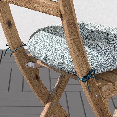 KLÖSAN Chair cushion, outdoor, blue, 35 cm