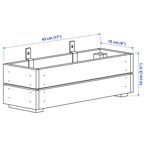 STJÄRNANIS Flower box, outdoor acacia, 43x15 cm