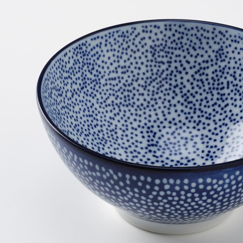 ENTUSIASM Bowl, patterned, blue, 12 cm, 4 pack