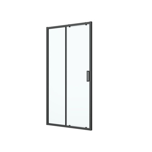 GoodHome Sliding Shower Door Ledava 100 cm, matt black/transparent