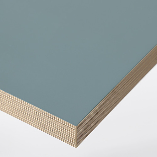 LAGKAPTEN Table top, grey/turquoise, 140x60 cm