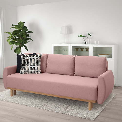 GRUNNARP 3-seat sofa-bed, pink