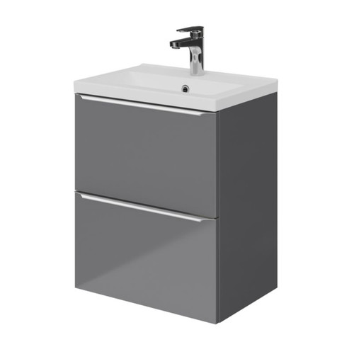 Goodhome Wall-mounted Basin Cabinet Imandra Slim 50cm, grey