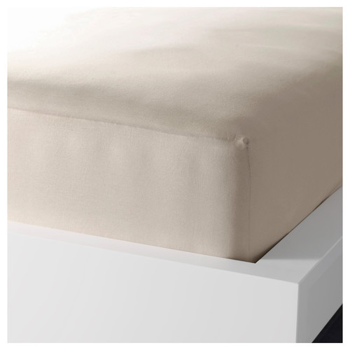 DVALA Fitted sheet, beige, 180x200 cm