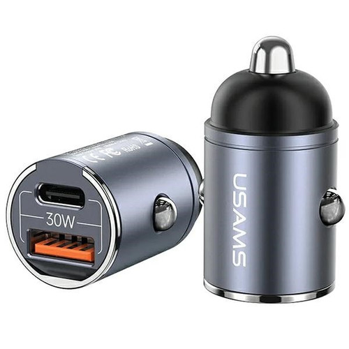 USAMS Car Charger 30W 1xUSB+ 1xUSB-C Fast Charge C38