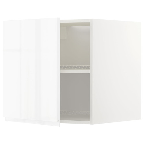 METOD Top cabinet for fridge/freezer, white/Voxtorp high-gloss/white, 60x60 cm