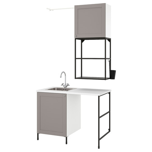 ENHET Laundry, anthracite/grey frame, 123x63.5x87.5 cm