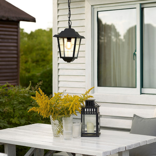 BÄCKFRÄNE Pendant lamp, outdoor black