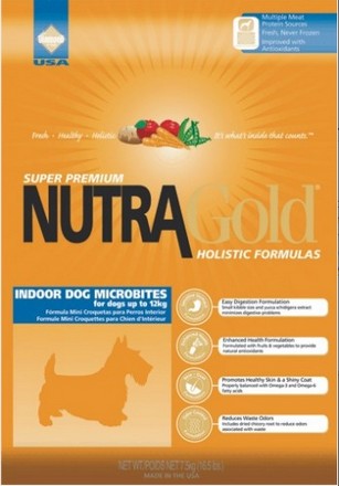 Nutra Gold Dog Food Holistic Indoor Adult Dog Microbites 7.5kg