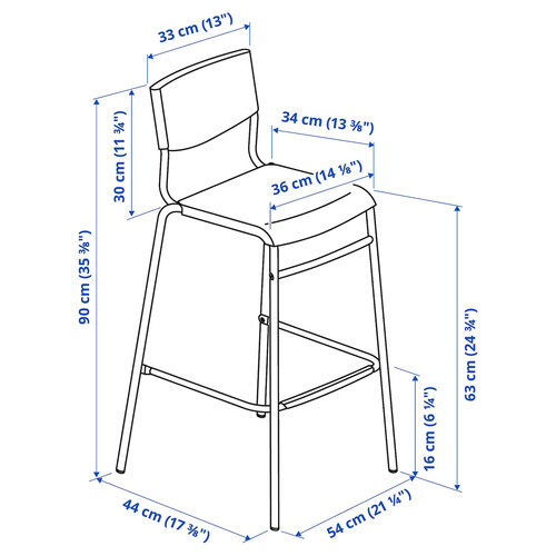 HÅVERUD / STIG Table and 2 stools, black/black, 105 cm