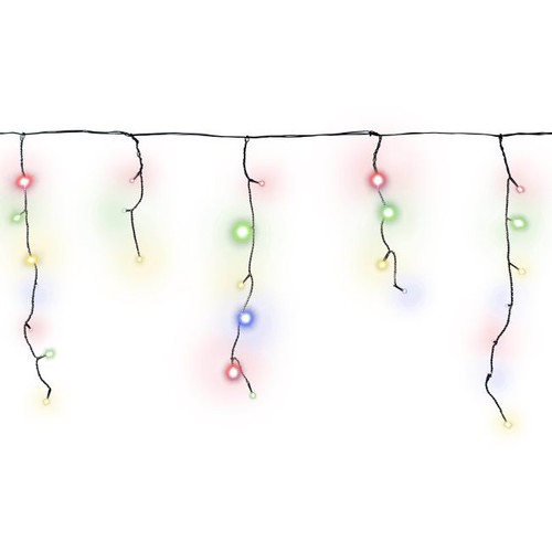 Christmas Curtain Lights In-/Outdoor 100 LED 4.8m, icicles, multicolour