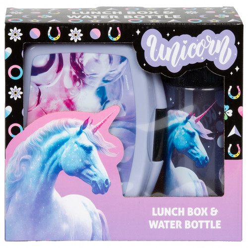 Lunch Box & Water Bottle Set Unicorn