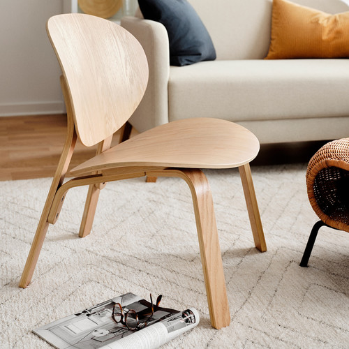 FRÖSET Easy chair, white stained oak veneer