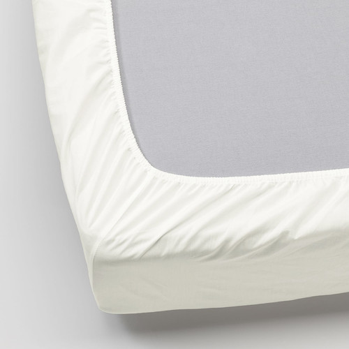 ULLVIDE Fitted sheet, white, 90x200 cm