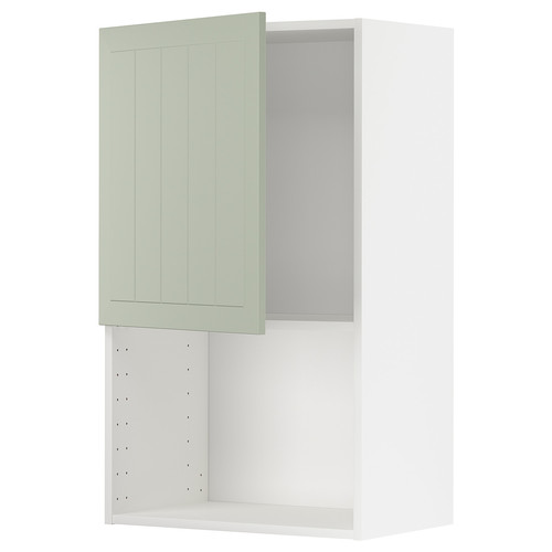 METOD Wall cabinet for microwave oven, white/Stensund light green, 60x100 cm