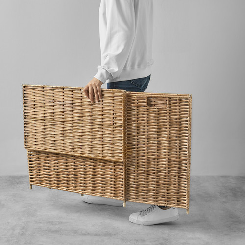 NATTGIBBA Laundry basket, willow/handmade, 100 l