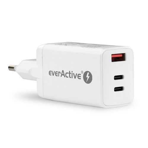 everActive Wall Charger EU Plug USB/USB-C QC4+ 65W, white