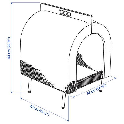 UTSÅDD Cat house on legs, rattan