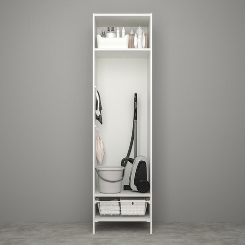 ENHET Storage combination, white/pale grey-green, 60x62x210 cm