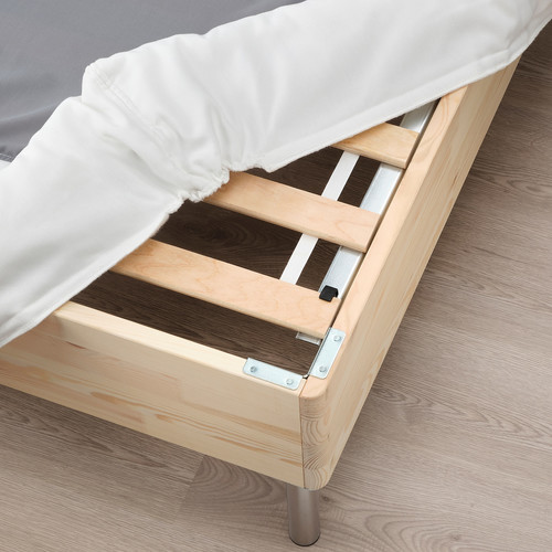 LYNGÖR Slatted mattress base with legs, white, 90x200 cm