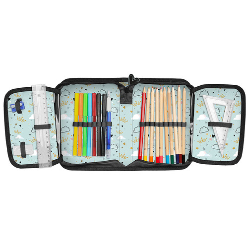 Pencil Case with School Accessories Panda