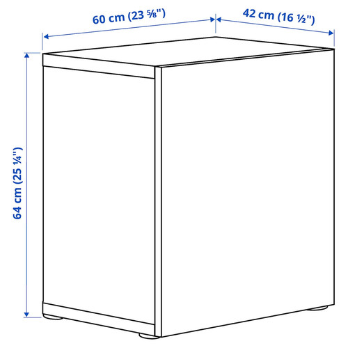 BESTÅ Wall-mounted cabinet combination, white/Hanviken white, 60x42x64 cm